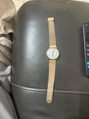 Vintage Bulova Accutron Wristwatch   Gold-Tone Case, Mesh Band