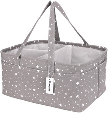 Baby Diaper Caddy Organizer- Extra Large Portable Diaper Basket with Removable D