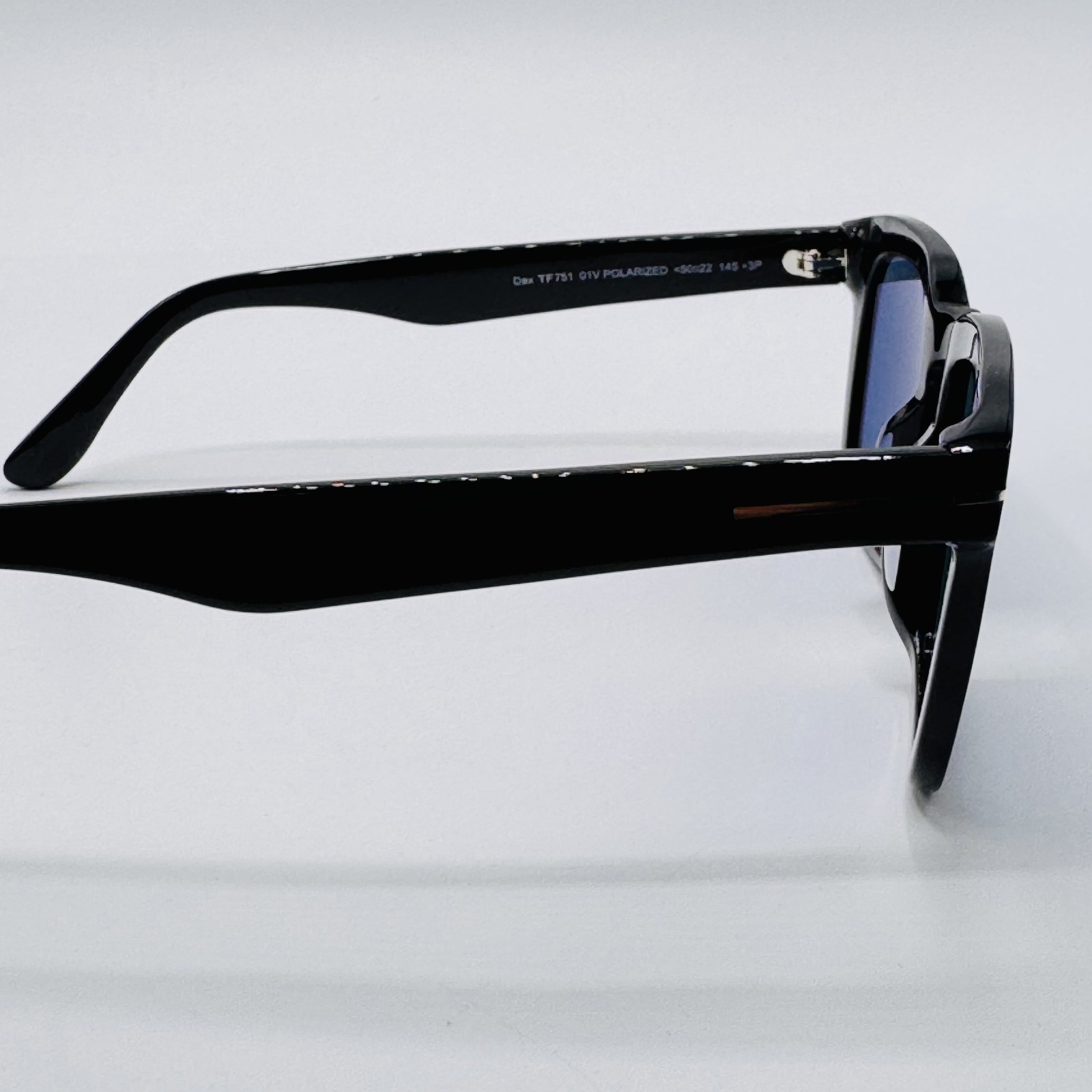 Tom Ford Sunglasses Dax TF751 01V Black Square Frame Blue Polarized Lens 50mm image 10