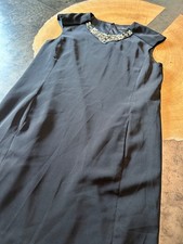 ZARA BASIC WOMENS M SHEATH DRESS BLACK EMBELLISHED RHINESTONE CAPSULE CLASSIC