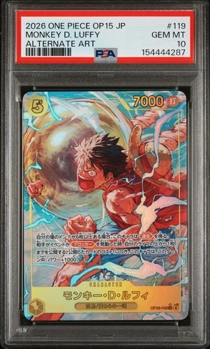 2026 ONE PIECE JAPANESE ADVENTURE ON KAMI'S ISLAND ALT ART MONKEY D LUFFY PSA 10