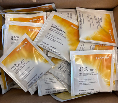 Teavana Peach Tranquility Herbal Tea Sachets (25 Count) - Caffeine-Free Tea Bag