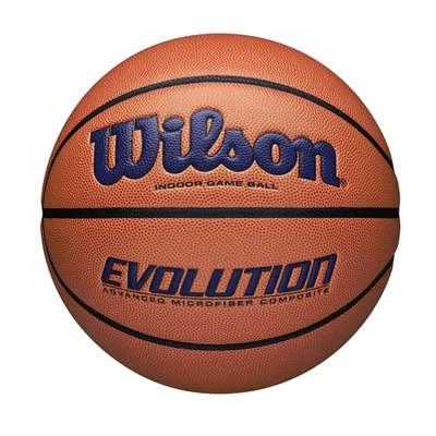 WILSON Evolution Indoor Game Basketball, Navy, Size 7 - 29.5", Navy/Brown - Image 1 of 4