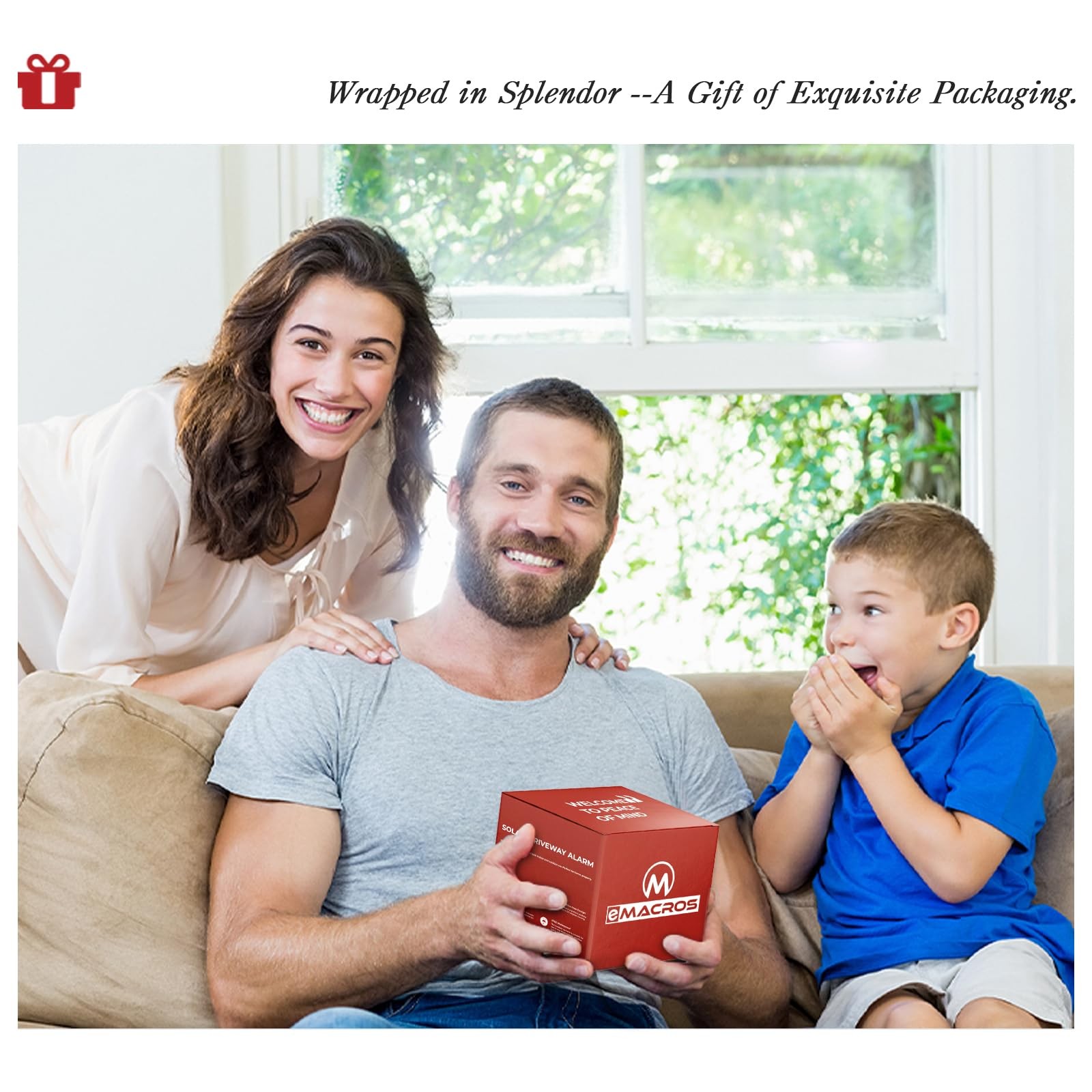 eMACROS Pro 3 Solar Driveway Alarm with Phone App-1/2 Mile Long Range Solar W...