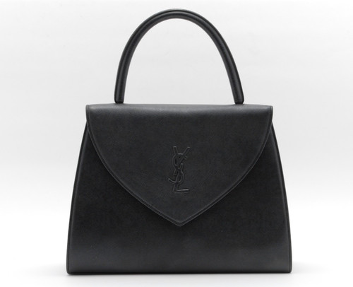 Yves Saint Laurent YSL Black Leather Top Handle Handbag