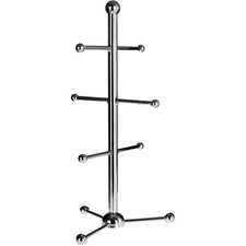 Steel Omega Ball 6 Mug Tree Stand Holder Cup Rack Organiser Stand Chrome Finish