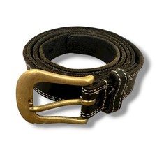 Vintage Banana Republic Dark Brown Leather Belt Men s Size 38 Solid Brass Buckle