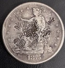 1875-S TRADE DOLLAR WITH OBVERSE & REVERSE CHOPMARKS