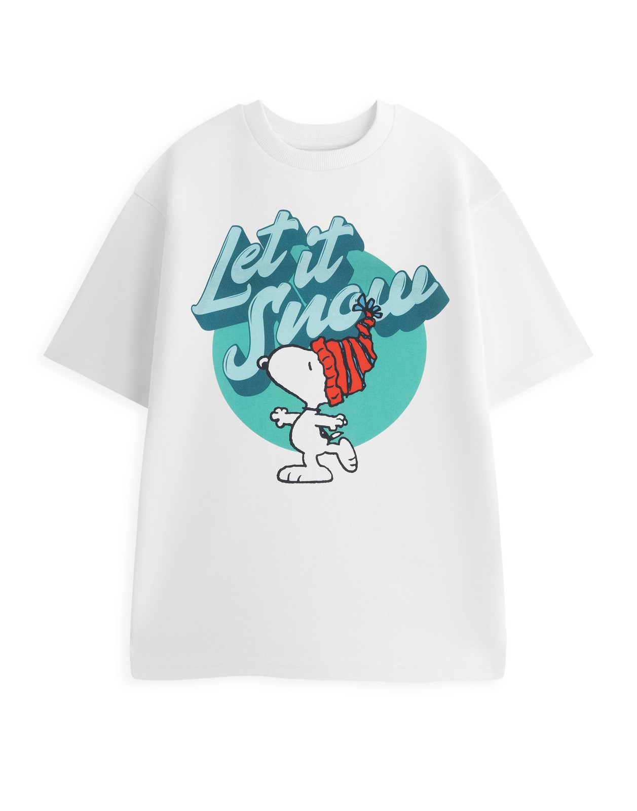 Peanuts Snoopy Weiß Let It Snow Kurzärmeliges T-Shirt Unisex Erwachsene