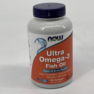 NOW Foods Ultra Omega-3 180 Softgels 500 EPA 250 DHA Fish Oil
