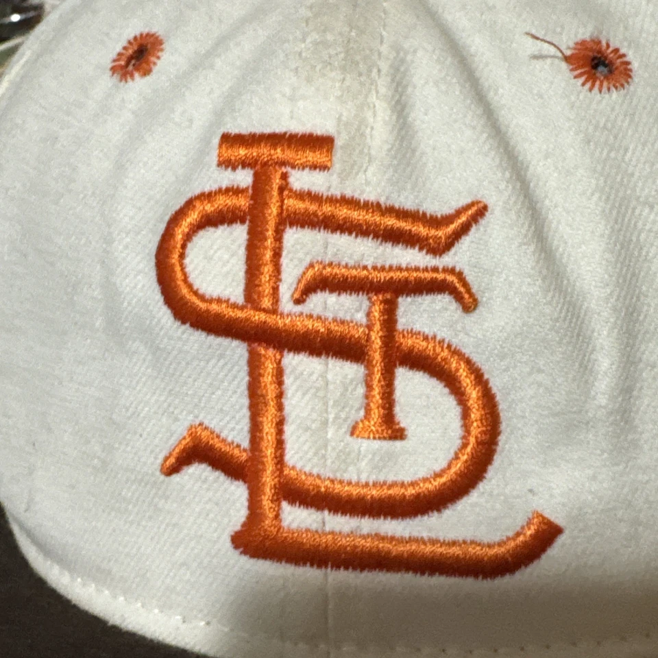 VTG St. Louis Browns Roman Pro 7 5/8 Fitted Cap Hat Brown White Orange Cardinals - Image 2 of 4