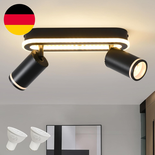 Sanshi Deckenleuchte 2 Flammig Led,Schwenkbar 350°Deckenstrahler,Deckenlampe Mit-image