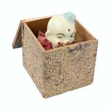 Antique Paper Mache  Wood Jack-In-The Box