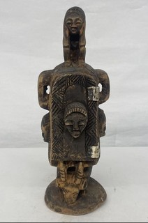 Wooden Tribal Style Decor Sculpture Box