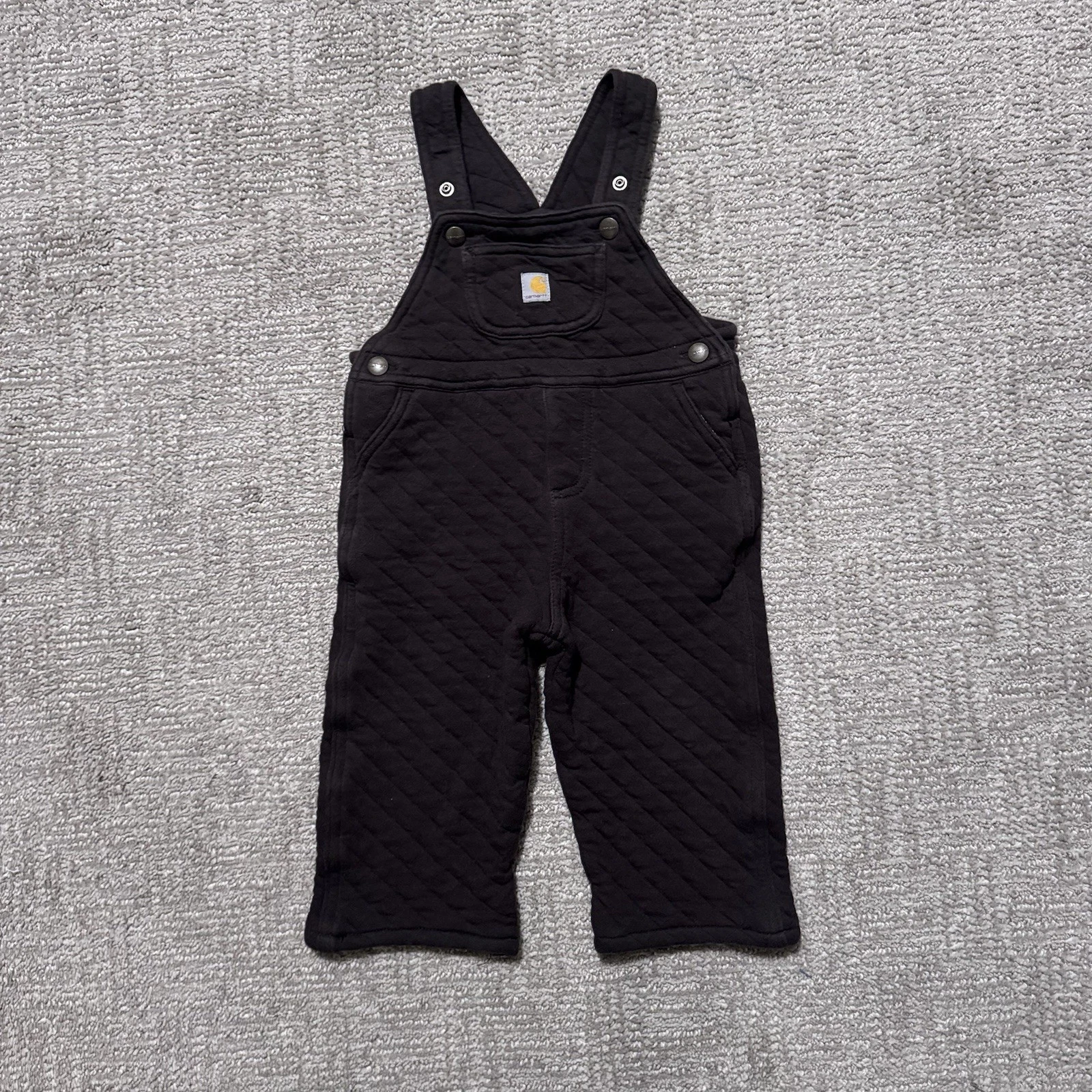 Carhartt Overalls Brown Toddlers Kids Size 2T Brown Quilted Soft Cotton Bibs