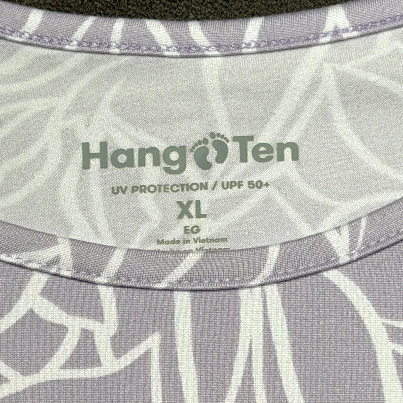 Hang Ten Rash Guard Women XL Purple Floral UPF 50+ Sun Shirt Long Sleeve Pocket