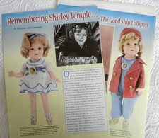 30p History Article  Paper Doll - Tribute to Shirley Temple Black - Life  Doll