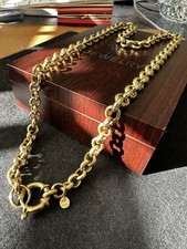 BOXED Vintage 14ct Yellow Gold Heavy Belcher Chain Necklace – 32.2g, 22", 7.5mm