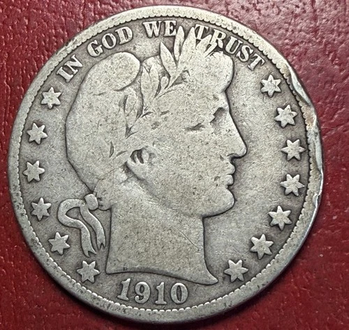 1910-S Barber Half Dollar. Free Shipping