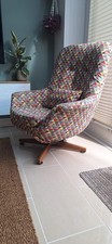 Swivel Retro Accent Chair with Wooden Base