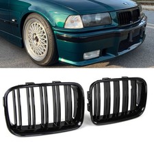 SATZ Kühlergrill Doppelsteg Schwarz Hochglanz passend für BMW 3er E36 91-96+M M3
