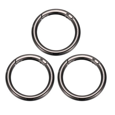 3 Stück Metallfeder-O-Ringe für Schlüsselanhänger, 1,6''/41mm grau für Keychains
