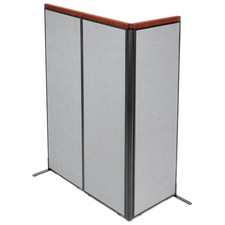 24-1/4"W x 73-1/2"H Deluxe Freestanding 3-Panel Corner Room Divider Gray