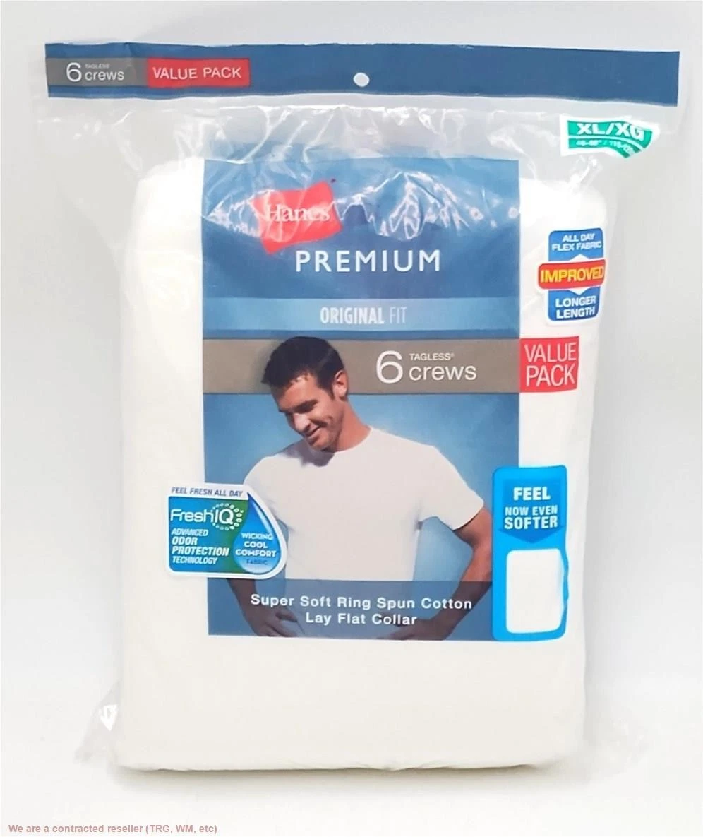Hanes Premium Men's 6pk Crewneck T-Shirt - White XL *SEE DEAL!!!*
Opens in a new window or tab