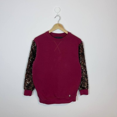 Philipp Plein Women s Sweatshirt Size M Burgundy Long Sleeve