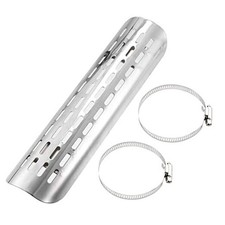1 Set Universal Motorcycle Exhaust Heat Shield Chrome Exhaust Pipe Silver Tone