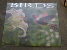 Birds 2023 12-Month Calendar 12"Hx12"W New Sealed