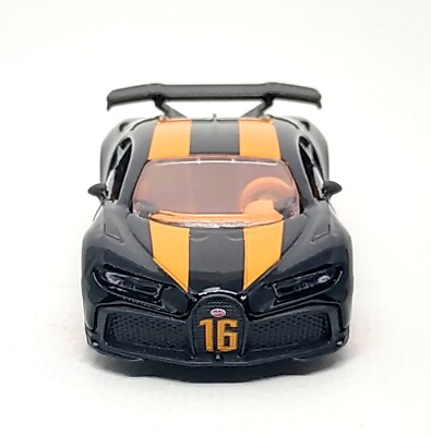 Majorette Bugatti Chiron Pur Sport - Black / Orange Stripe 1:65 (3
