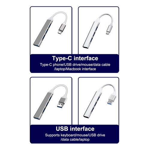Mini USB Type C Hub 4Port Adapter USB3.1Multi Splitter 4in1 Docking Station - Photo 9/16