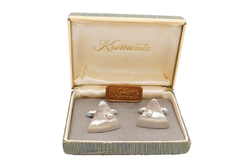 Silver Plated Richard Krementz Gemstones Cufflinks for Men