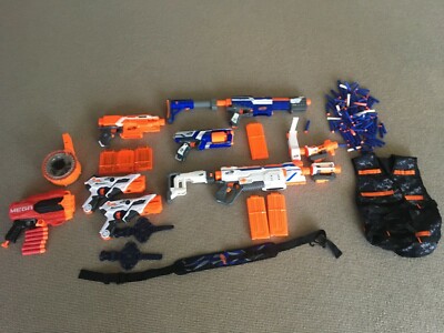 Nerf Samlung - 5 Nerfs - 7 Magazine - Gürtel - Weste