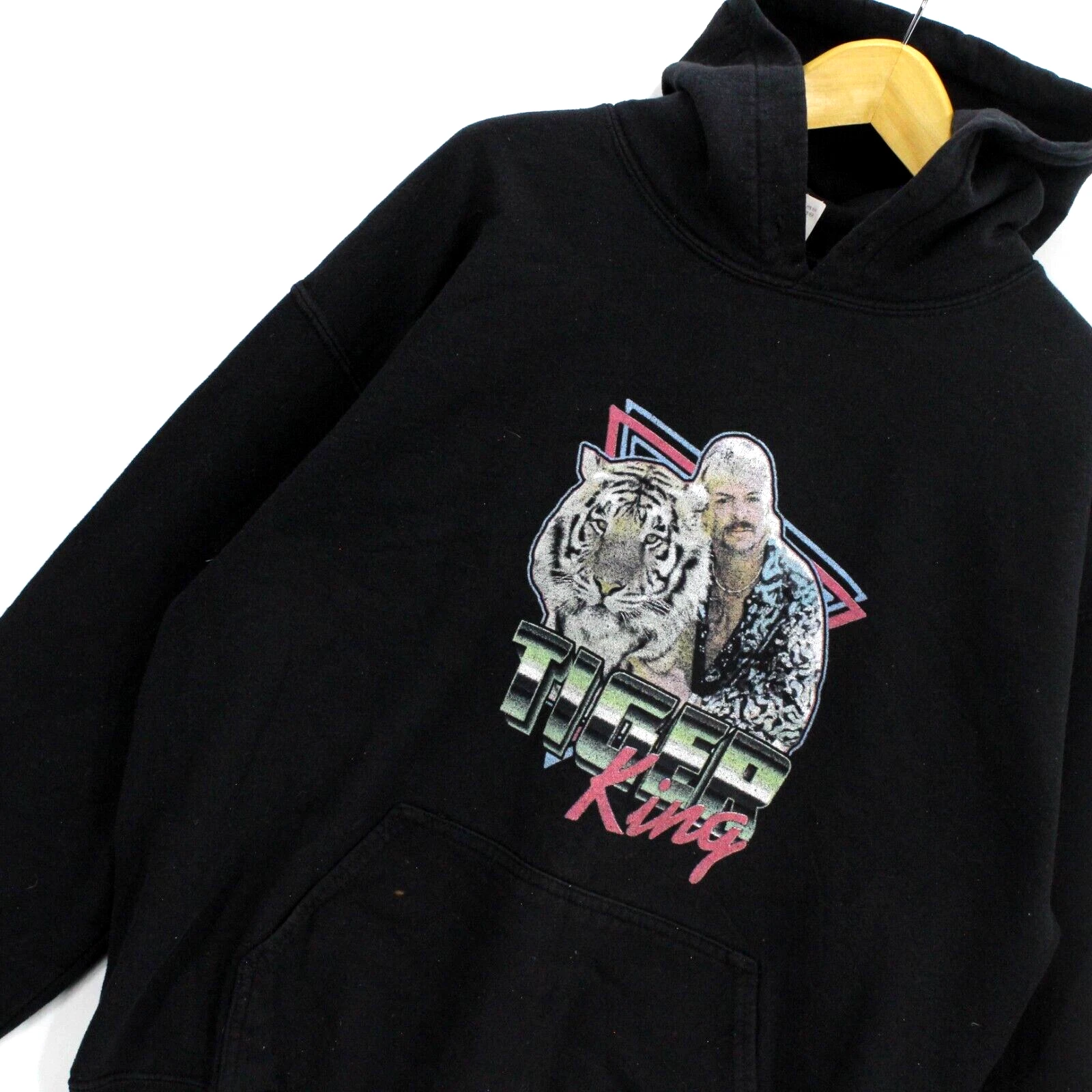 VETEMENTS Pullover vintage Gildan uomo nero Joe Exotic Tiger King pullover felpa con cappuccio taglia L