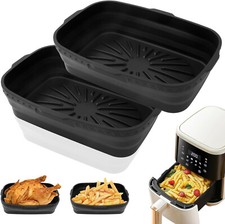 Air Fryer Silicone Liners fits Ninja, 2 PCS 7.68 inch, Reusable, Dishwasher safe