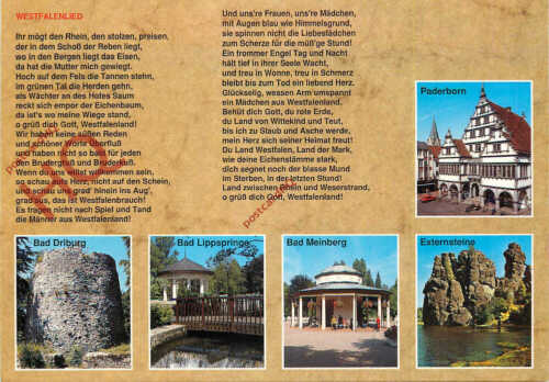 Picture Postcard- Westfalenlied, Westfalen, Paderborn, Bad Driburg (Multiview) - Picture 1 of 2