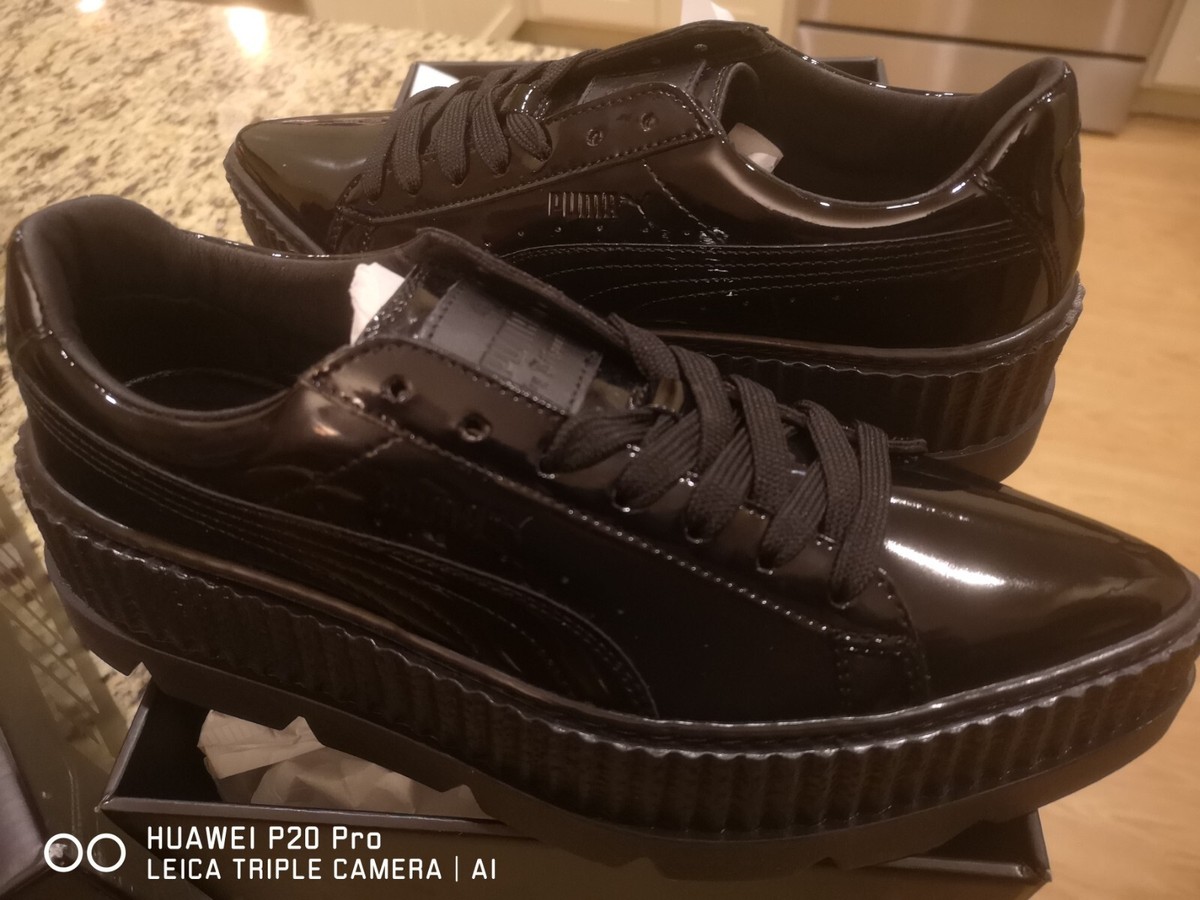Puma x Fenty Rihanna Pointy Creeper Patent Black Leather Sz