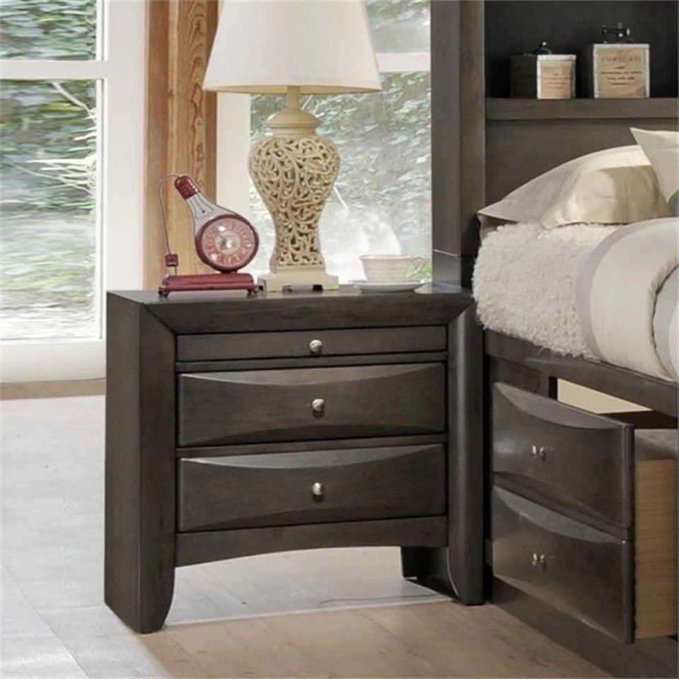ACME Ireland 2 Drawer Nightstand in Gray Oak - Image 2 of 4