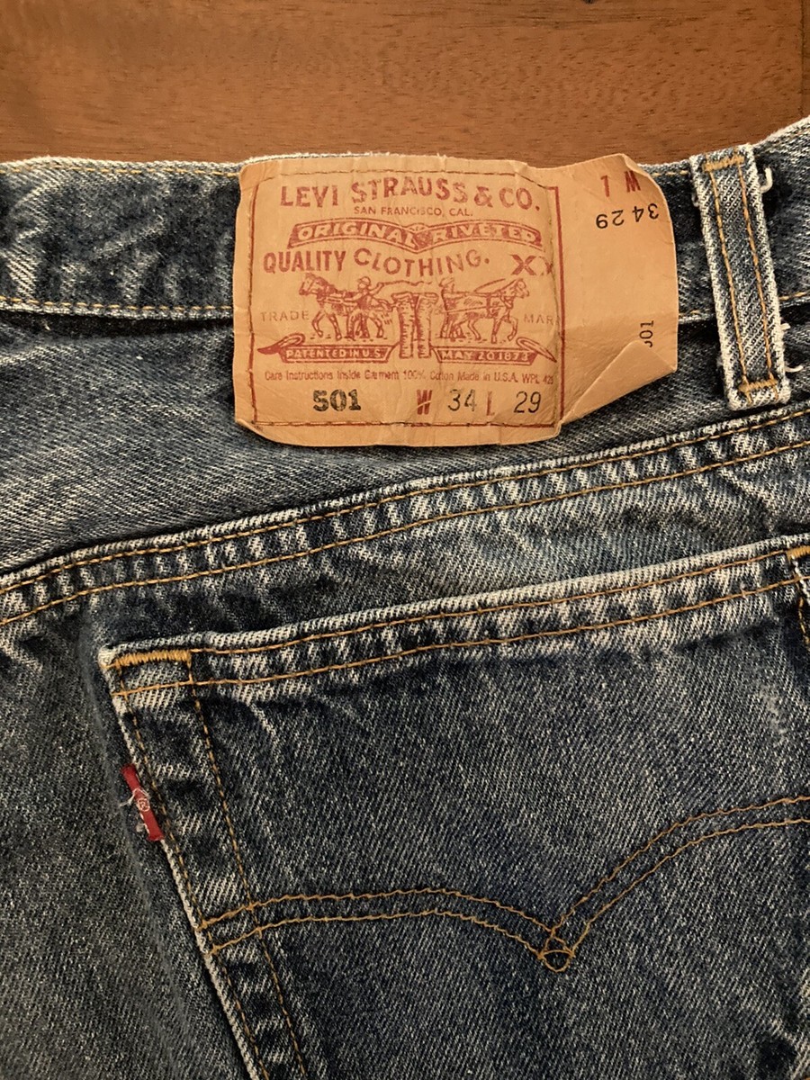 1995 Vintage Levi's 501 Straight Leg Blue Jean 32W/29L | eBay