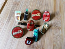 9 x Sammlerst&uuml;cke, Pins, Anstecker, Werbung,, Coca-Cola,,