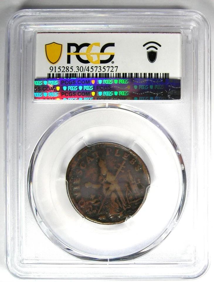 1670 New Jersey St Patrick Farthing Colonial Coin 1/4P - PCGS VF30 - $1900 Value - Image 3 of 4