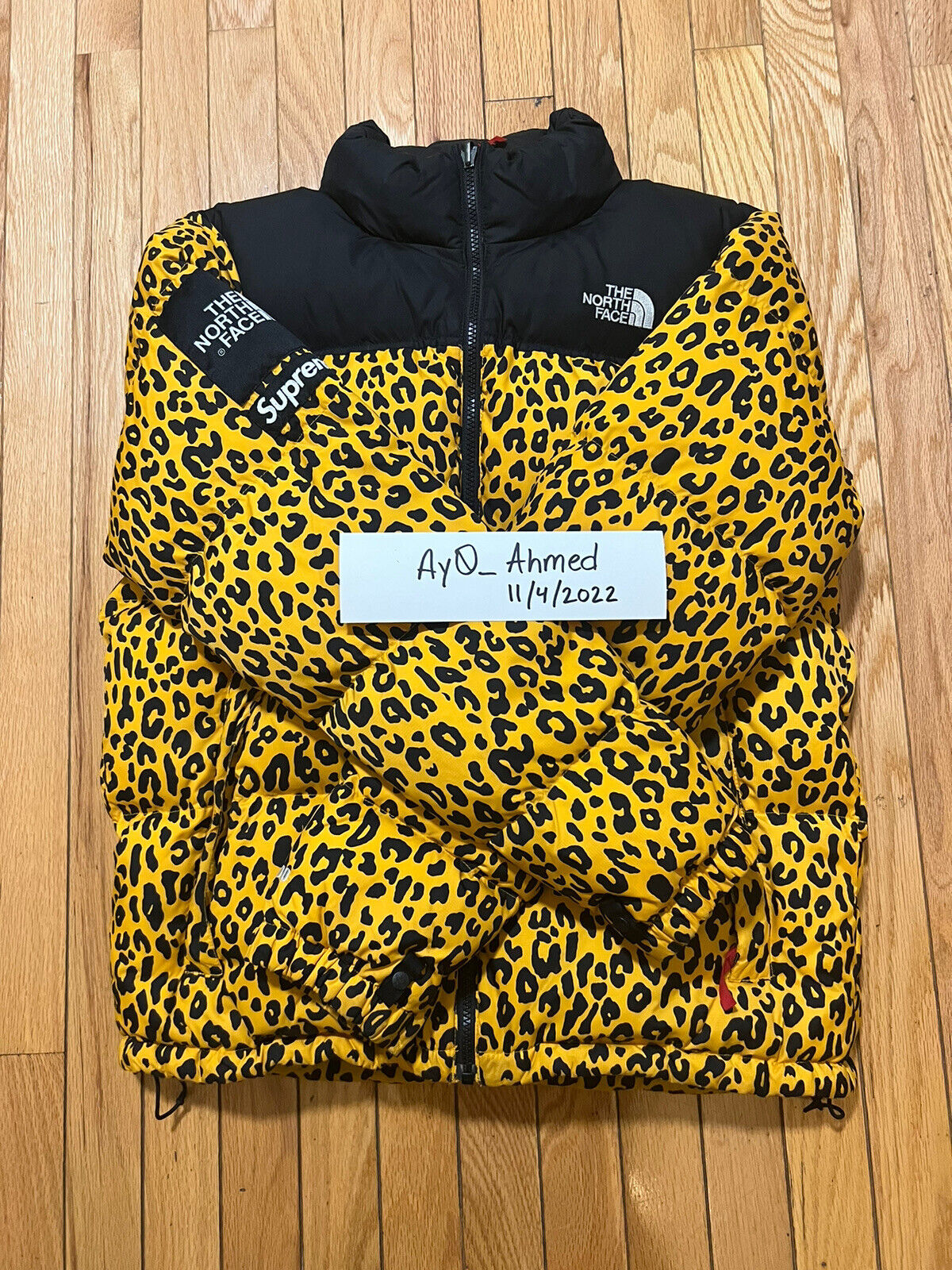 Supreme x The North Face TNF nuptse jacket Yellow Leopard FW11 SIZE MEDIUM