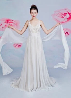 HBH Brautmoden A-Linien Brautkleid aus luxuriösem Chiffon mit V-Ausschnitt - Bild 1 von 4