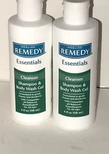 Lot of 2 Medline REMEDY Essentials 4 oz Cleanser Shampoo & Body Wash Gel B7 New