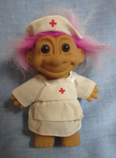 RUSS TROLL DOLL RED CROSS NURSE PURPLE AND WHITR HAIR