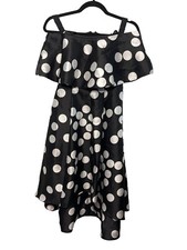 Adrianna Papell Off The Shoulder Polka Dot Mikado Dress Size 0