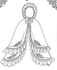 21- 22" Period DOLL baby cape hood sewing PATTERN Victorian German French 351
