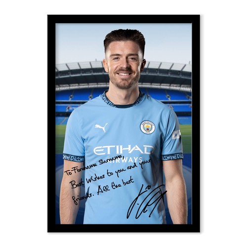 Personalised Jack Grealish Poster Photo Signed Framed Autograph Man City Gift
